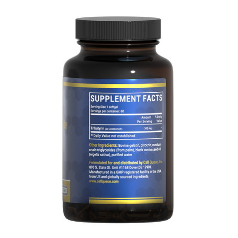 CoreBiome tributyrin gut health supplement facts label