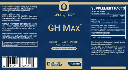 GH Max Spray - Growth hormone-releasing Secretagogue, HGH Secretion Activator, Promotes Muscles Growth & Recovery, protein synthesis & Metabolism, Anti-aging