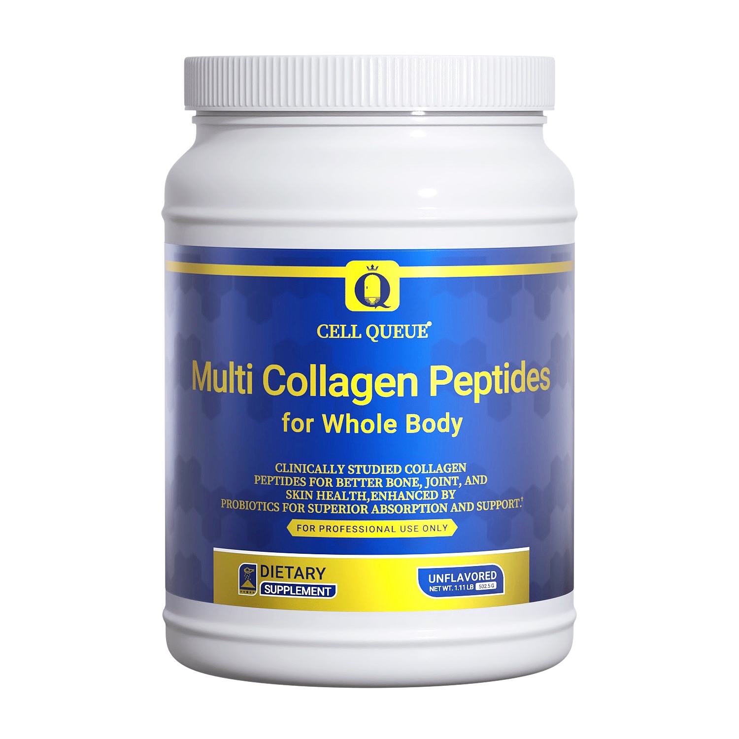 Multi Collagen Peptides Powder 502.5g container - four patented types for whole body support