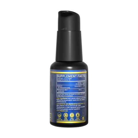 Liquid vitamin D3 with K2 - easy to take immune support supplement